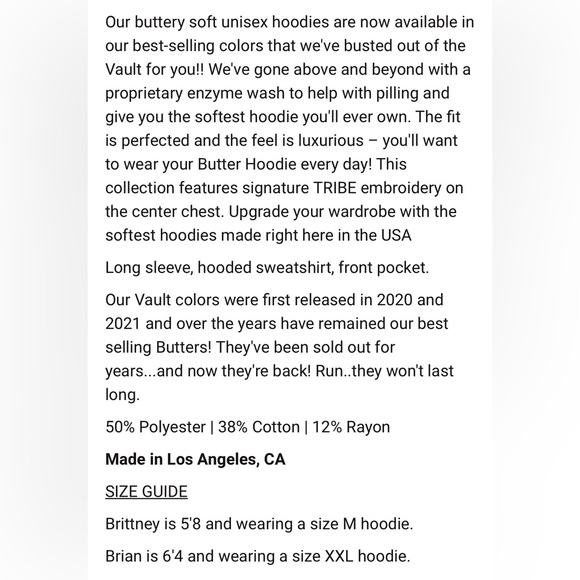 Tribe Kelley - Vault Butter Hoodie M - Picture 4 of 7